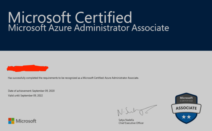 Azure Administrator AZ-104 Certification